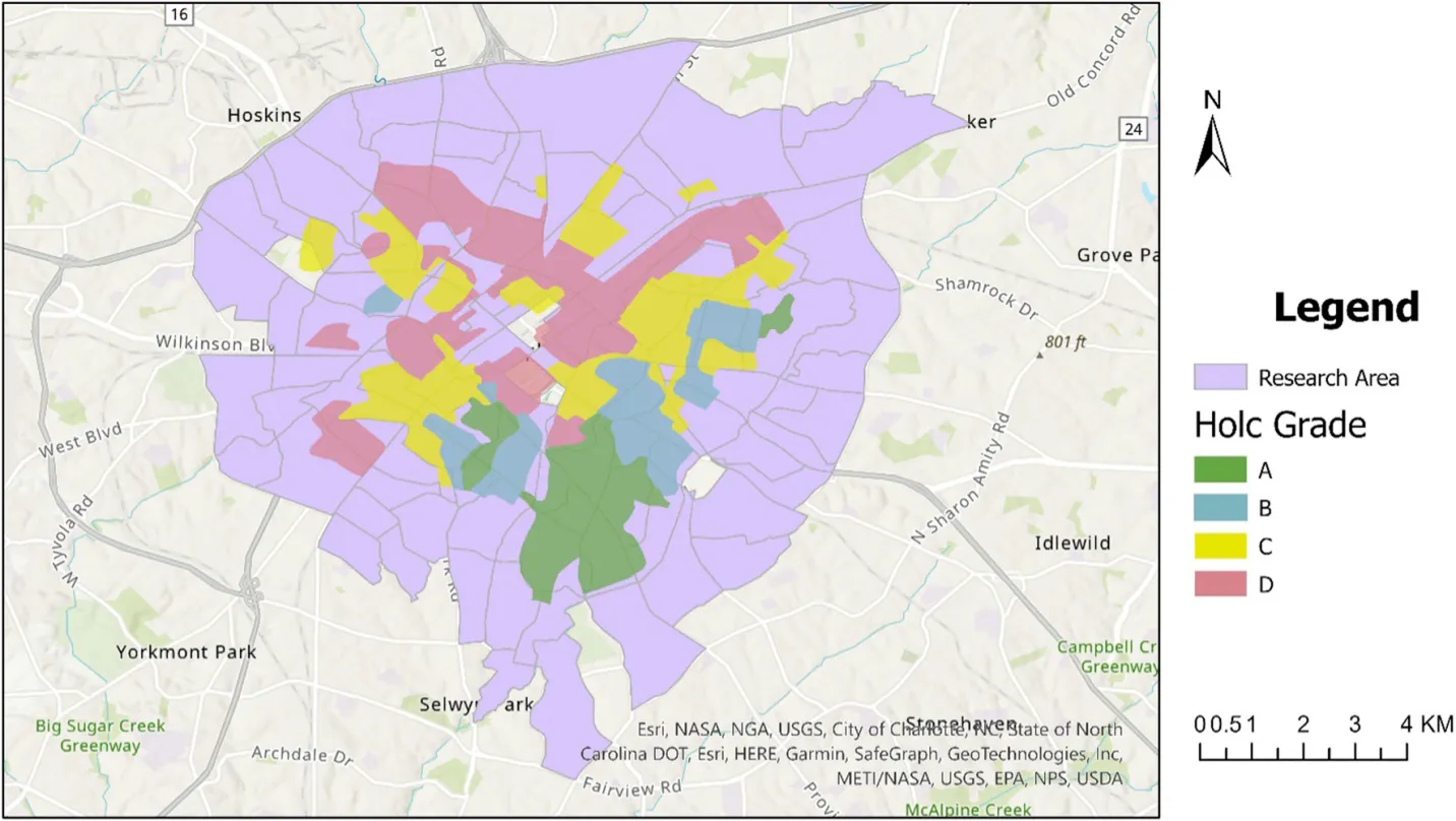 Examine the environmental inequity impact of urban heat mitigation on redlining legacy: case study of Charlotte s retrofitting, 2001 2020